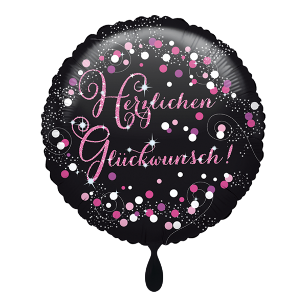 1 Ballon - Herzlichen Glückwunsch - Pink